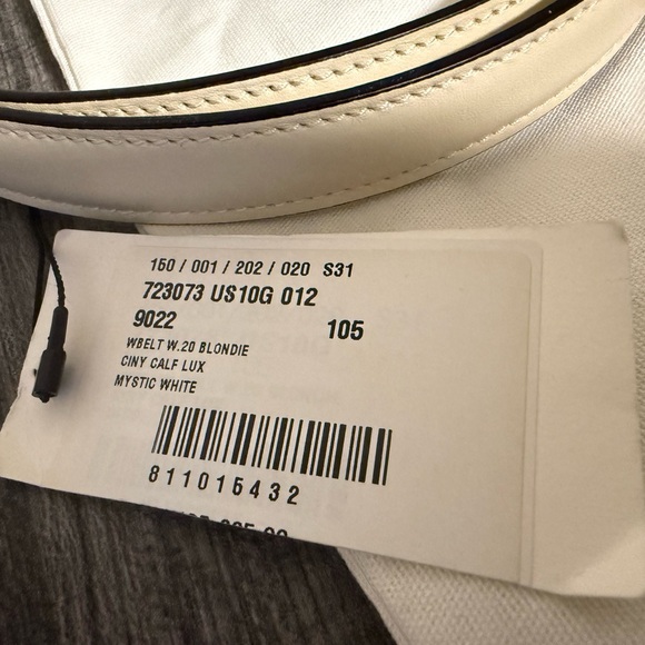Gucci White Leather Belt with Gold Double G Buckle main image 5